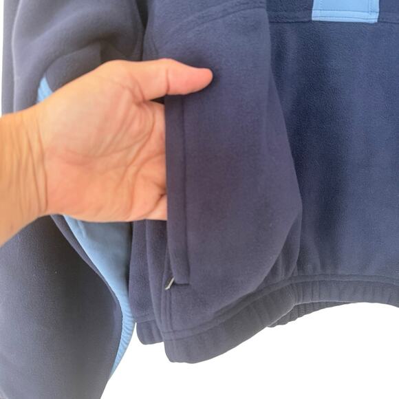 NWT Athleta Overlook Microfleece Snap Sweatshirt Pullover Navy Blue Women’s L - Picture 2 of 8